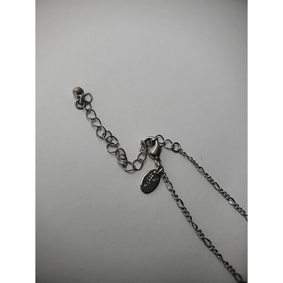 Vintage Lia Sophia Necklace Chain Infinity Silver Tone White Crystals Jewelry - Picture 11 of 12